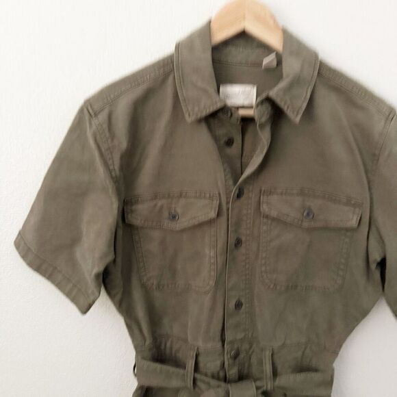UNIVERSAL THREAD | Romper Utility Style Short Sleeve Army Olive Green | Small - Picture 2 of 8